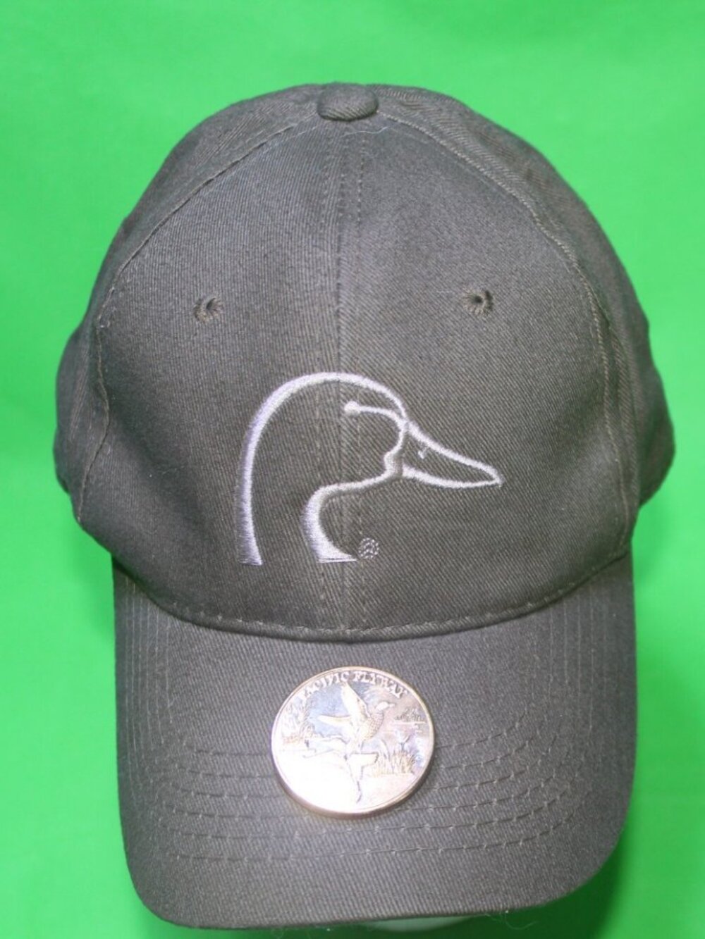 Ducks Unlimited Hat Brown hook loop Baseball Cap Hunting  FREE COIN